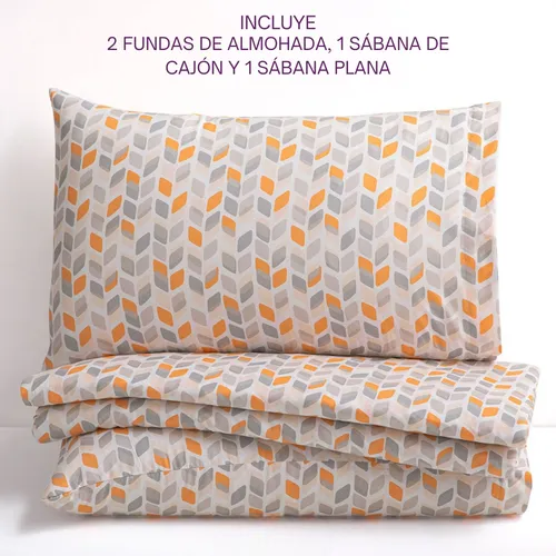Foto 4 pulgar | Sábanas Matrimoniales Xtellar Microfibra Estampado Color Mateo
