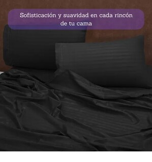 Foto 2 | Blancos Xtellar Sábanas Matrimoniales Ultra Suaves Color Negro