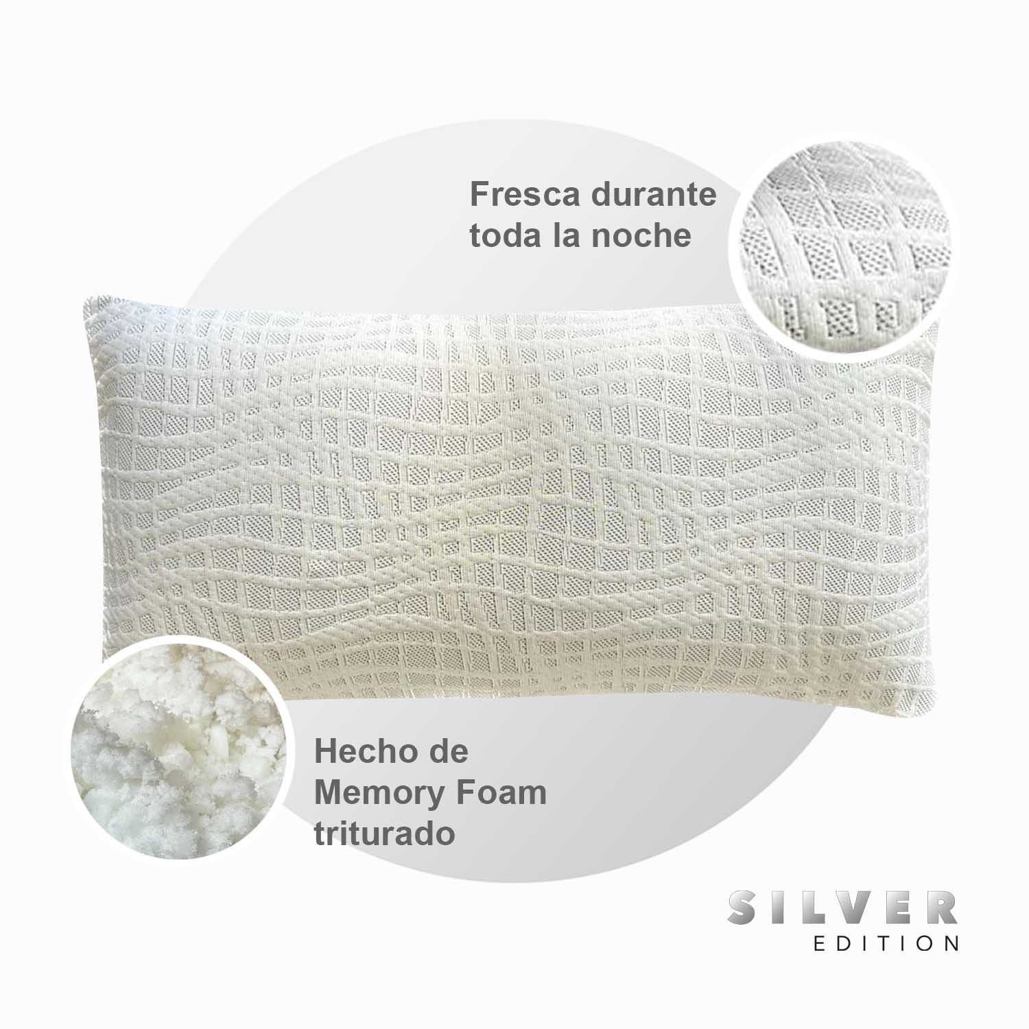 Foto 5 pulgar | Almohada Memory Foam Blanca Estándar