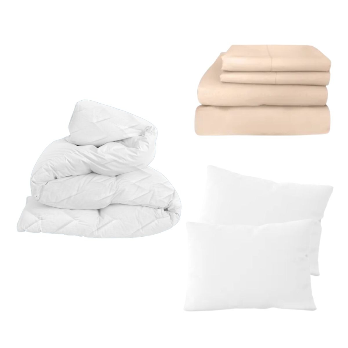 Cubre Colchón King Size + Sábanas Nube y Almohadas Ivory $2,183