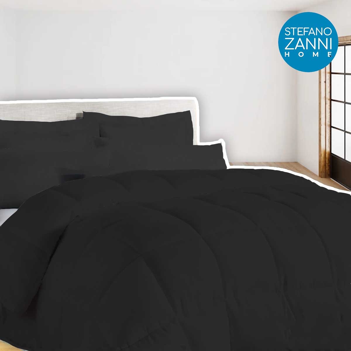 Foto 4 pulgar | Kit de Cama King Size Negro con Edredón, Sábanas y Almohadas