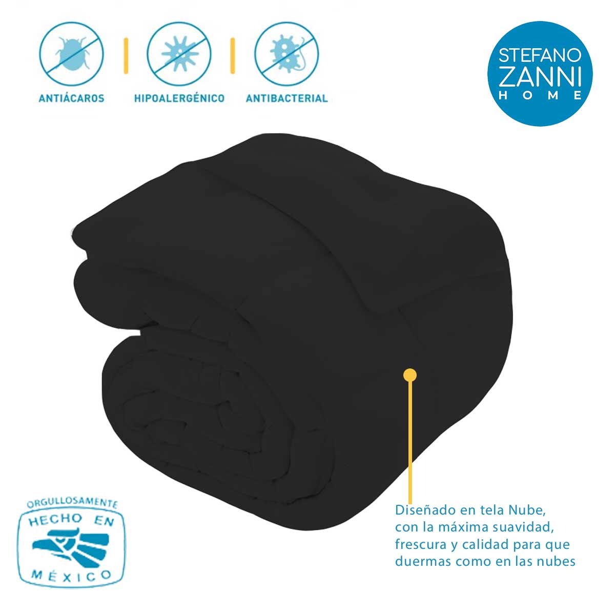 Foto 5 pulgar | Kit de Cama King Size Negro con Edredón, Sábanas y Almohadas