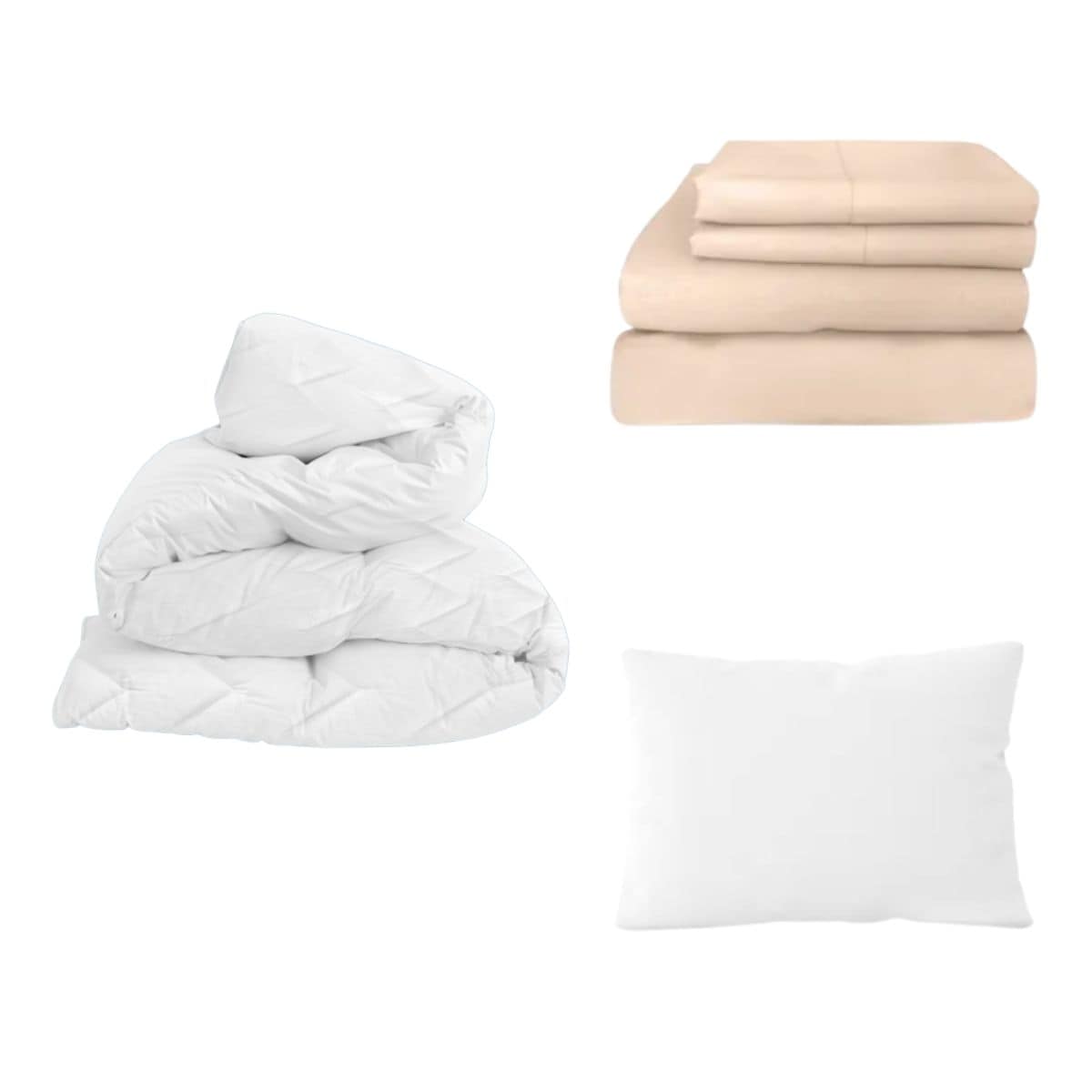 Kit de Cama Stefano Zanni Home Cubrecolchón Sábanas y Almohada Individual Ivory $1,453