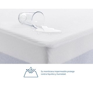 Foto 6 | Protector de Colchón Luuna Liso Impermeable Queen Size Blanco