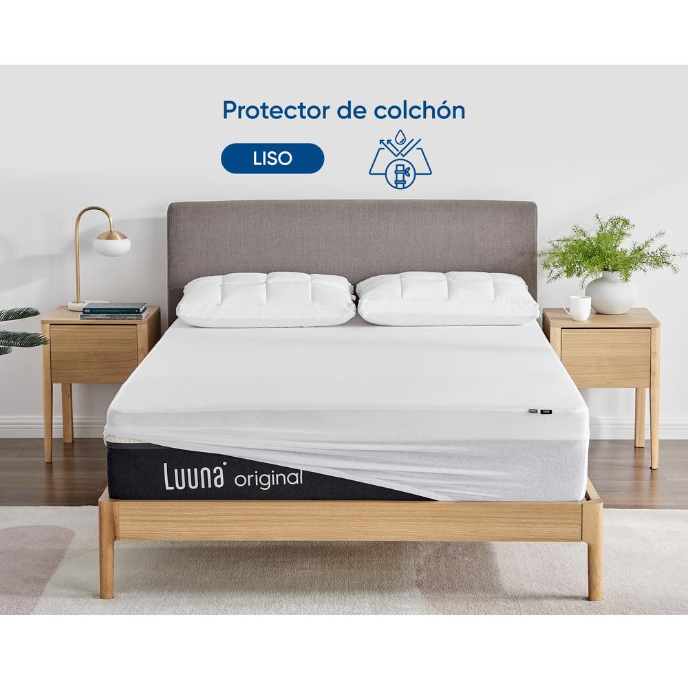 Foto 3 pulgar | Protector de Colchón Luuna Liso Impermeable King Size Blanco
