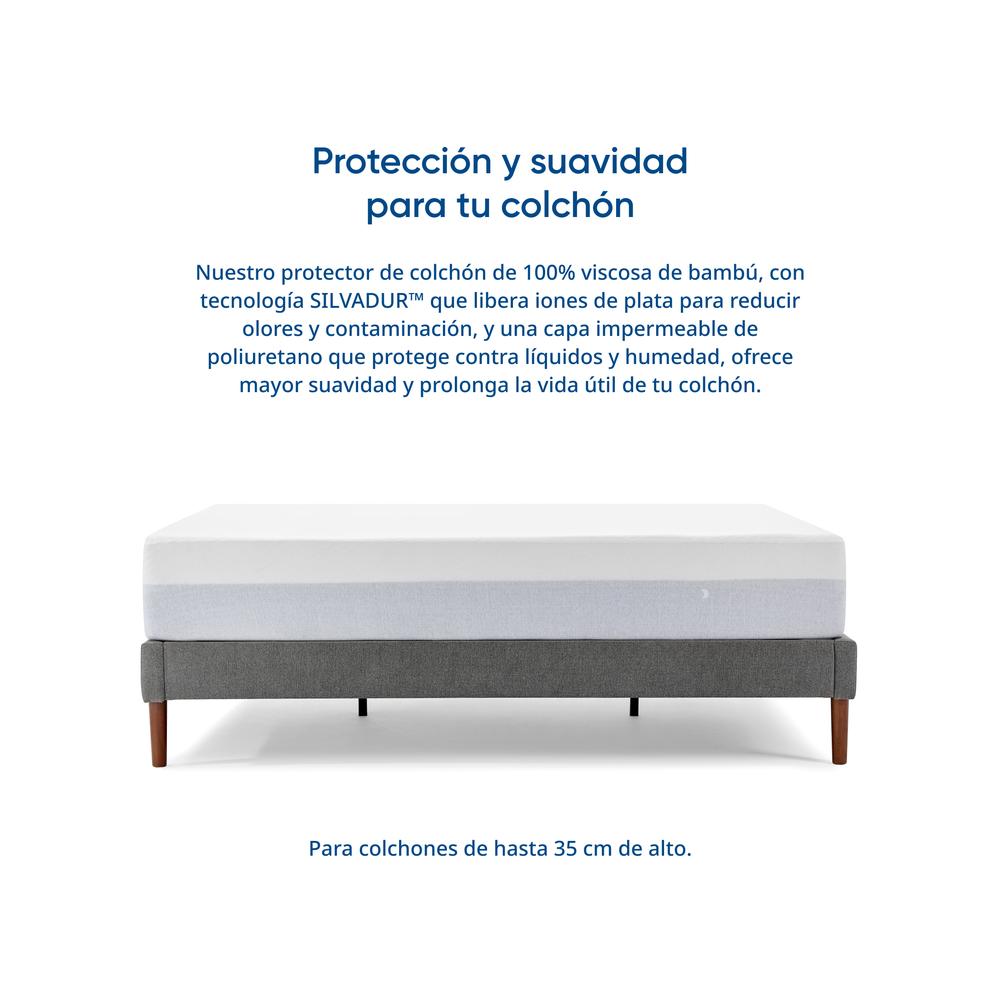 Foto 4 pulgar | Protector de Colchón Luuna Liso Impermeable King Size Blanco