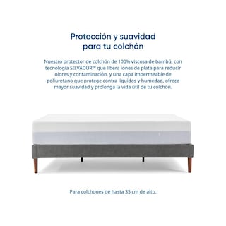 Foto 3 | Protector de Colchón Luuna Liso Impermeable King Size Blanco