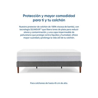 Foto 3 | Protector de Colchón Luuna Blanco Acolchado Impermeable Matrimonial