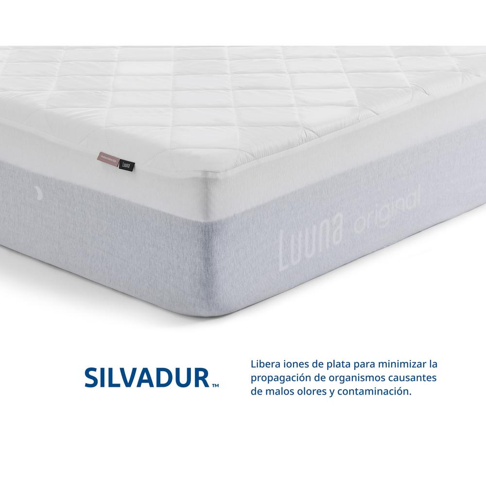Foto 4 | Protector de Colchón Luuna Blanco Acolchado Impermeable Matrimonial