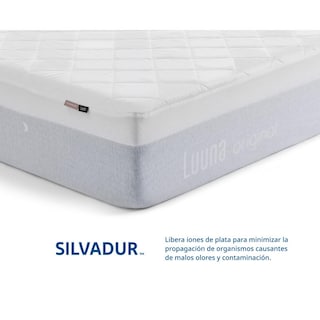 Foto 4 | Protector de Colchón Luuna Blanco Acolchado Impermeable Matrimonial