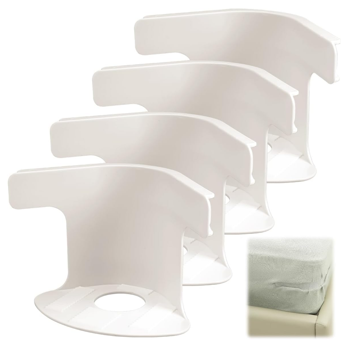 Foto 2 pulgar | Soportes Para Sábanas Juego De 4 Pzas Antideslizantes (blanco)