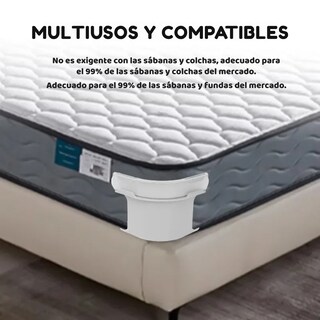 Foto 6 | Soportes Para Sábanas Juego De 4 Pzas Antideslizantes (blanco)