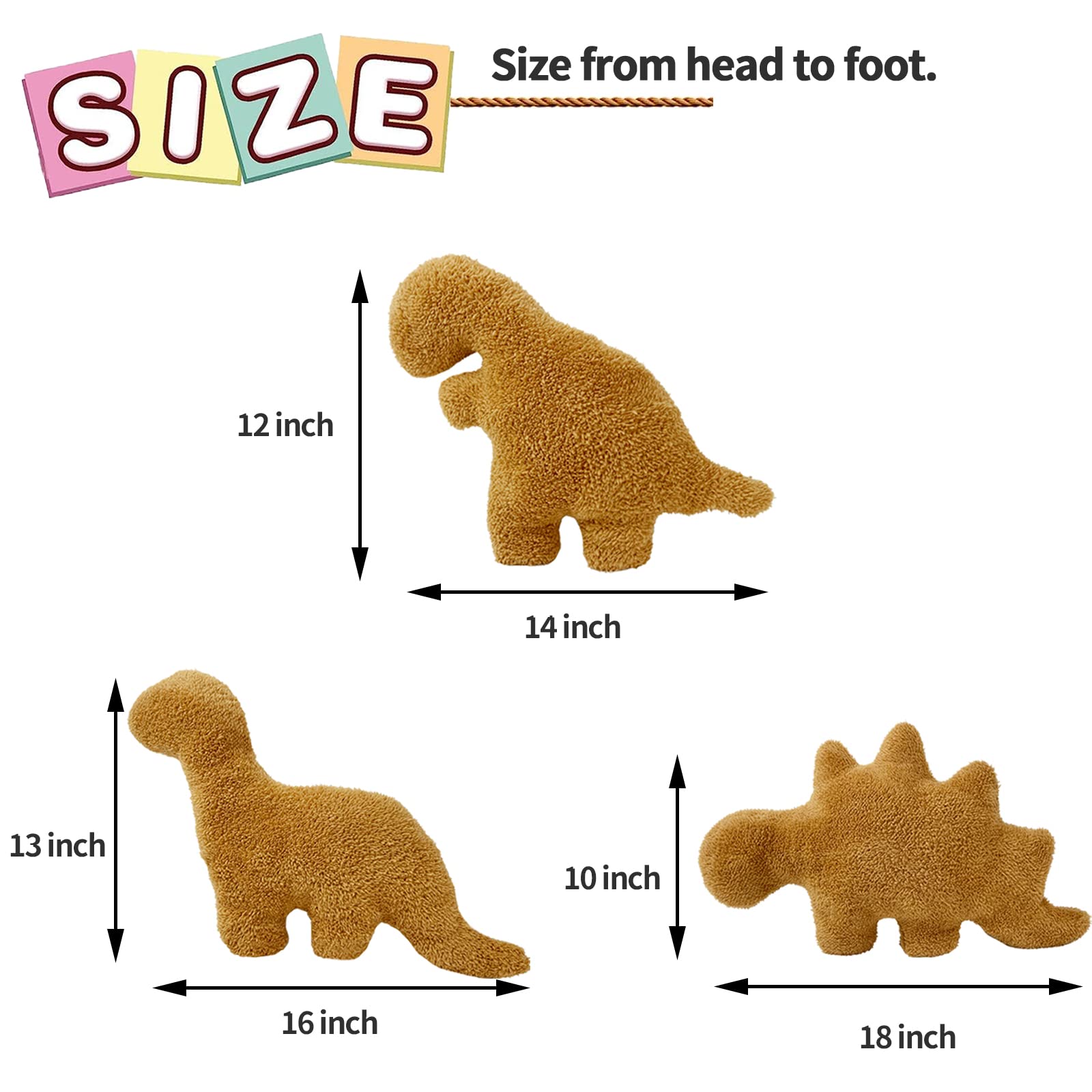 Foto 7 pulgar | Venta Internacional - Nugget De Pollo Con Forma De Dinosaurio Stegosaurus De Peluche, 45 Cm