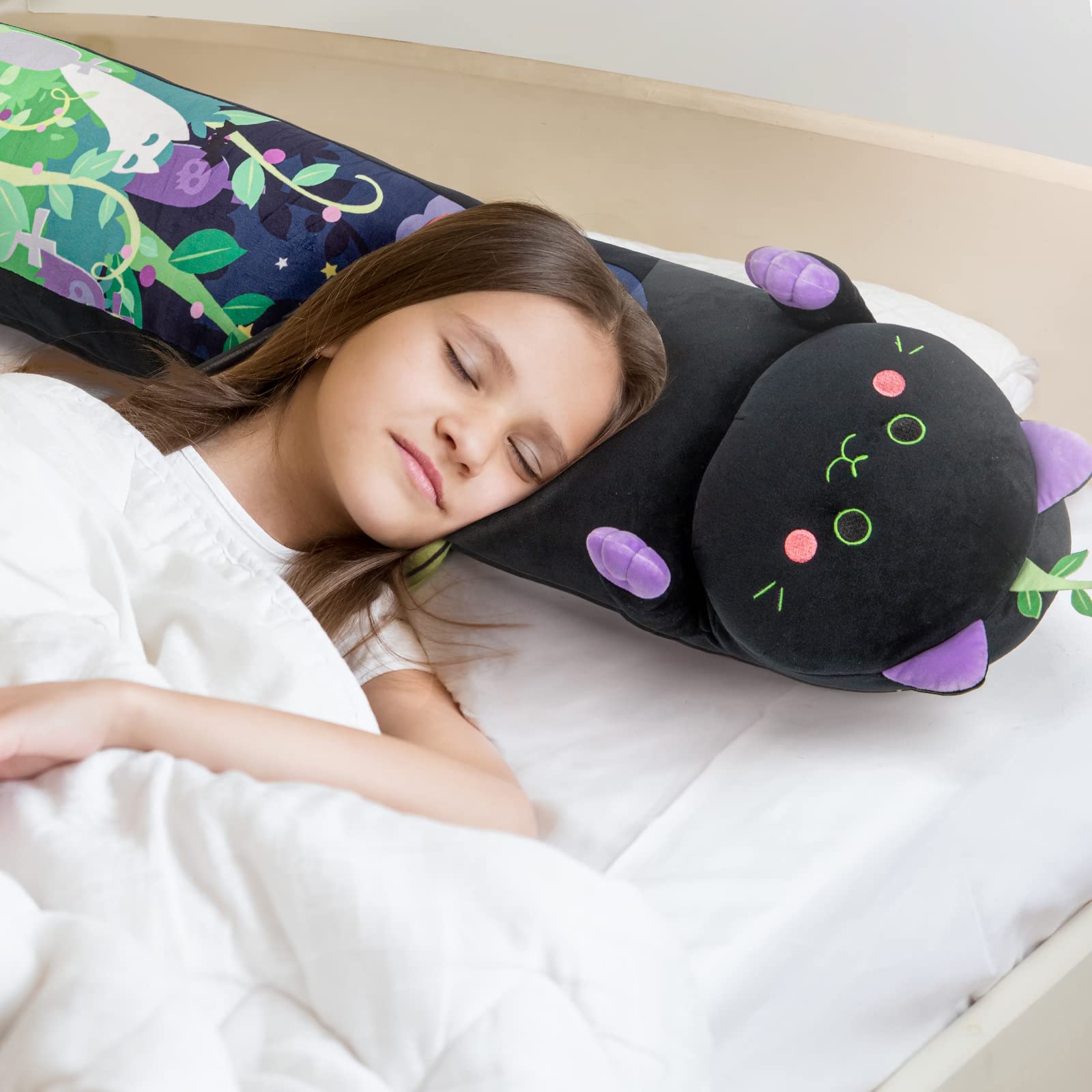 Foto 7 pulgar | Venta Internacional - Almohada Corporal De Felpa Mewaii Long Cat Kawaii Negra De 50 Cm A 135 Cm