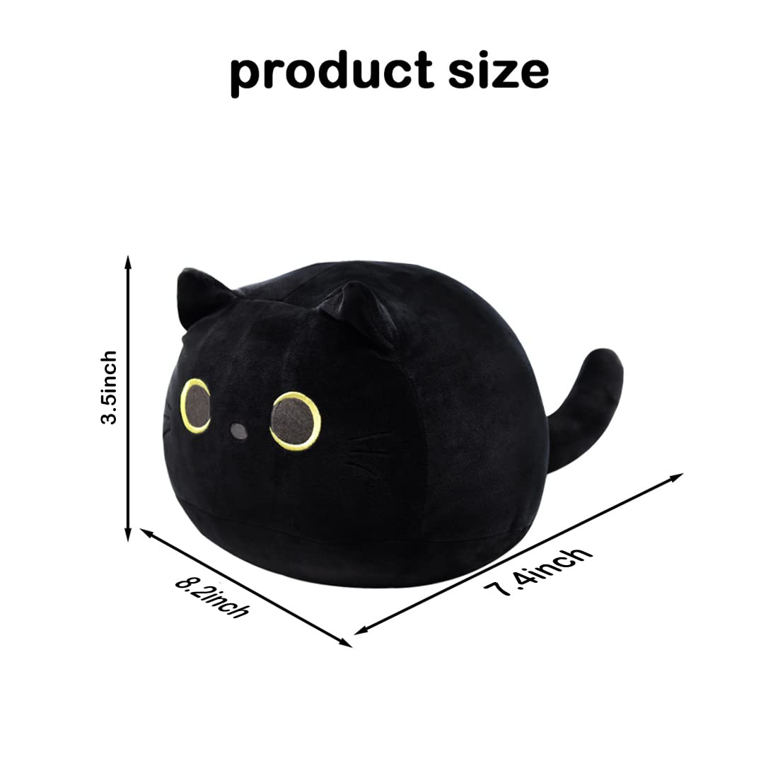 Foto 6 pulgar | Venta Internacional - Almohada De Peluche Bickly 8 Con Forma De Gato Negro Para Bebé