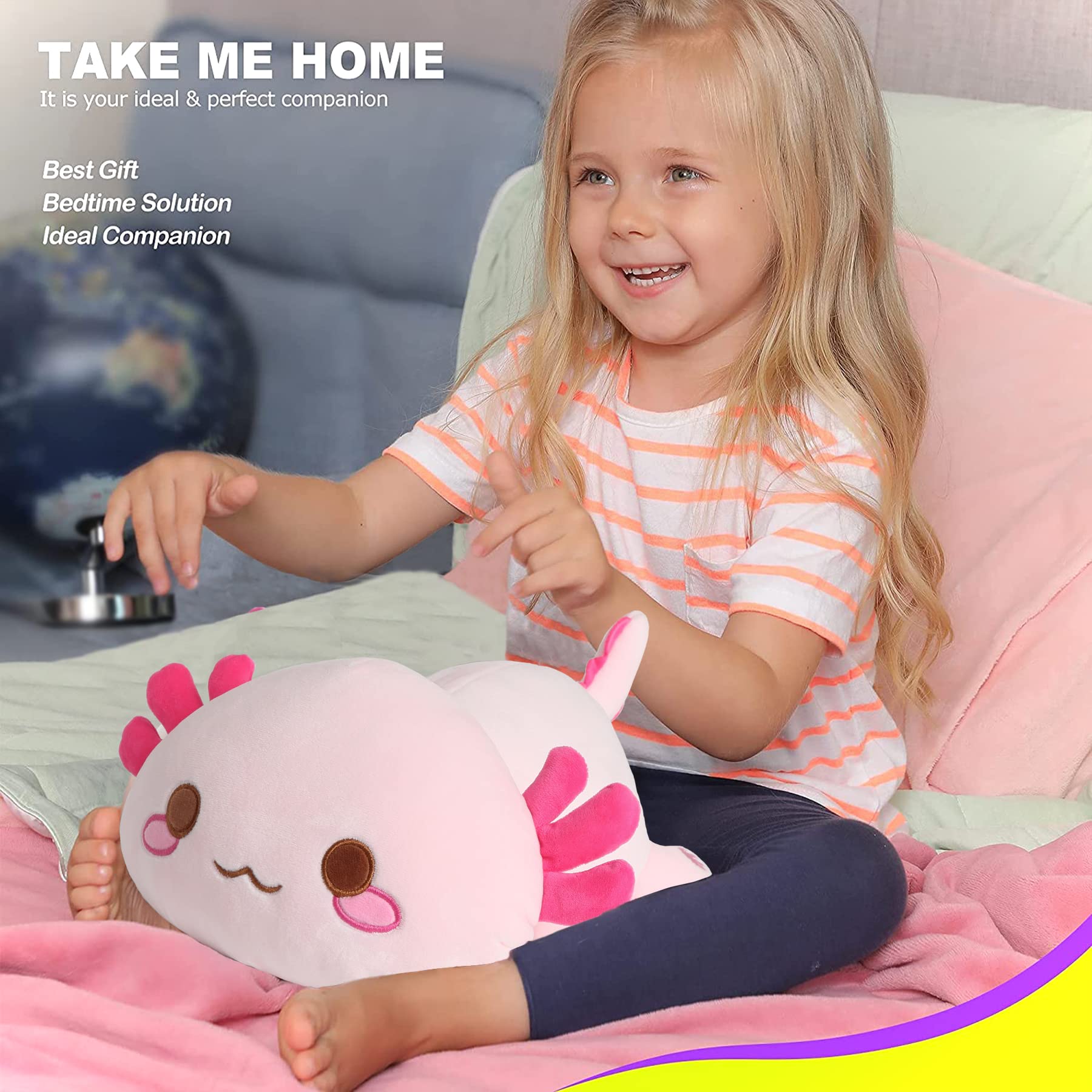 Foto 4 | Venta Internacional - Peluche Onsoyours Cute Axolotl Salamandra Para Niños (rosa)