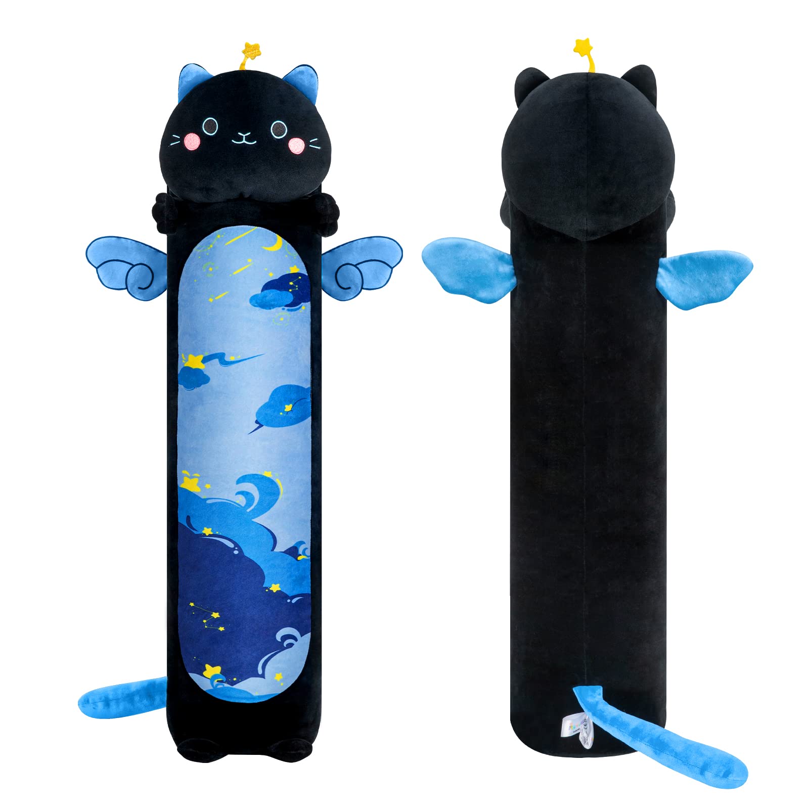 Foto 7 pulgar | Venta Internacional - Almohada Corporal De Felpa Mewaii Long Cat Kawaii Negra 50 Cm/70 Cm/90 Cm