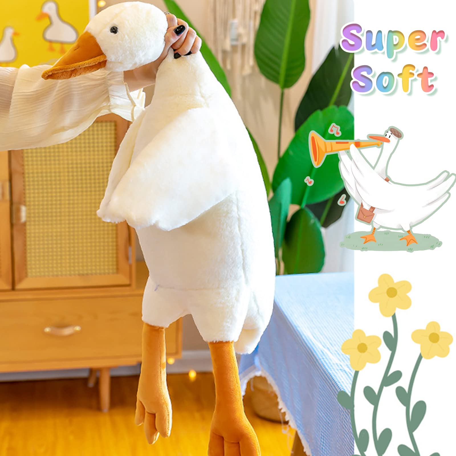 Foto 7 pulgar | Venta Internacional - Peluche Cottonstar Goose Con Forma De Animal De Peluche, 52 Cm, Para Niños, Color Blanco