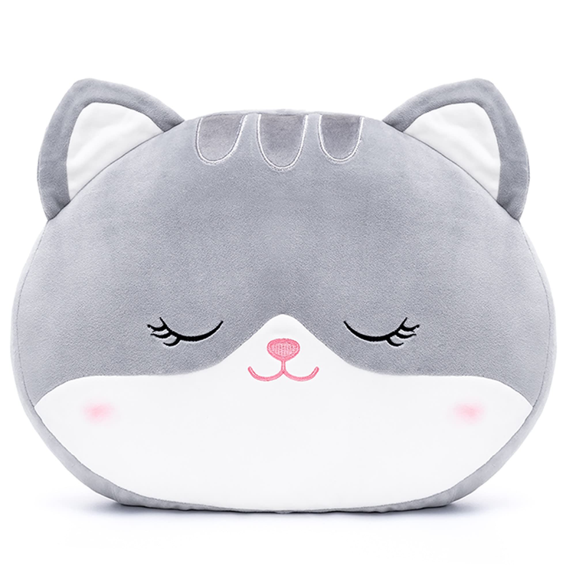 Foto 4 pulgar | Venta Internacional - Almohada De Felpa Con Forma De Gato Para Niños Lazada Grey, 38 Cm