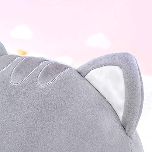 Foto 5 pulgar | Venta Internacional - Almohada De Felpa Con Forma De Gato Para Niños Lazada Grey, 38 Cm