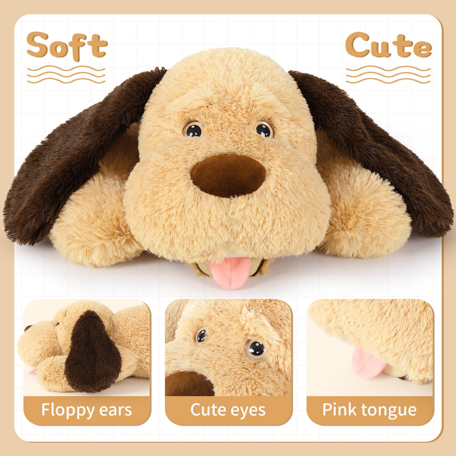 Foto 7 pulgar | Almohada De Peluche Para Perros Morismos Para Niños, 31 Cm - Venta Internacional.