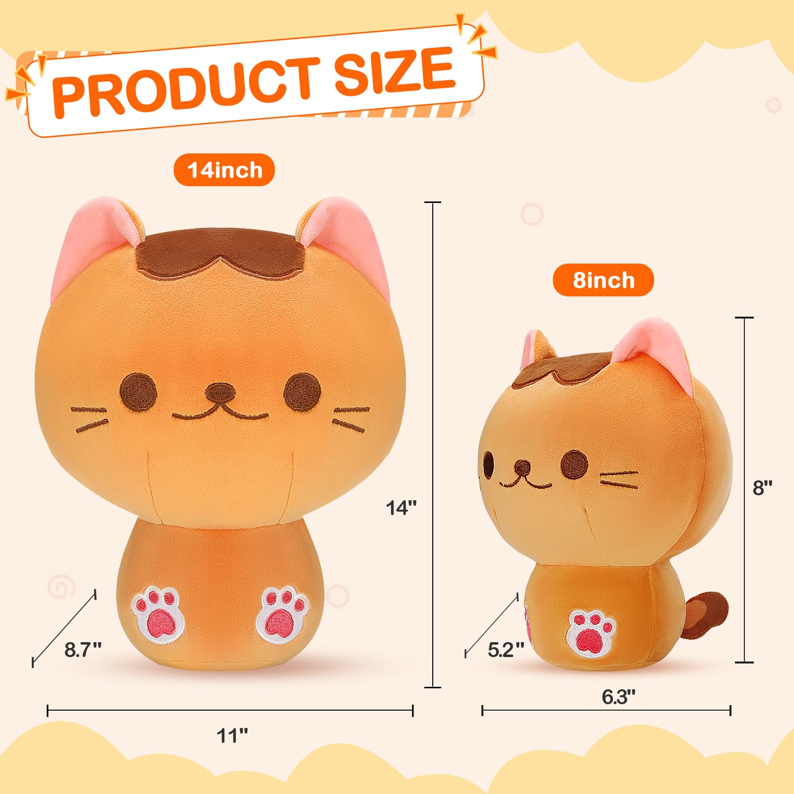 Foto 5 | Almohada De Peluche Kmuysl Cat Plushies Toys Kawaii - Venta Internacional.