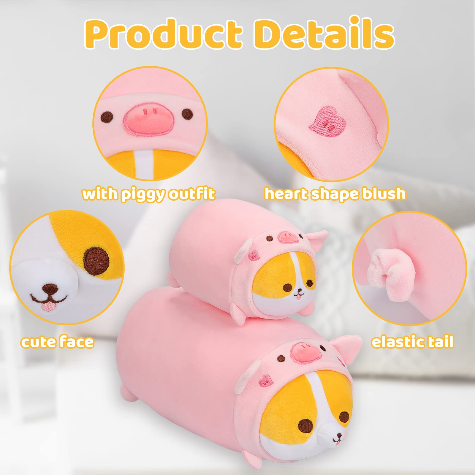 Foto 4 pulgar | Almohada De Felpa Aixini Cute Pig Corgi Piggy Shiba Inu 40 Cm - Venta Internacional.