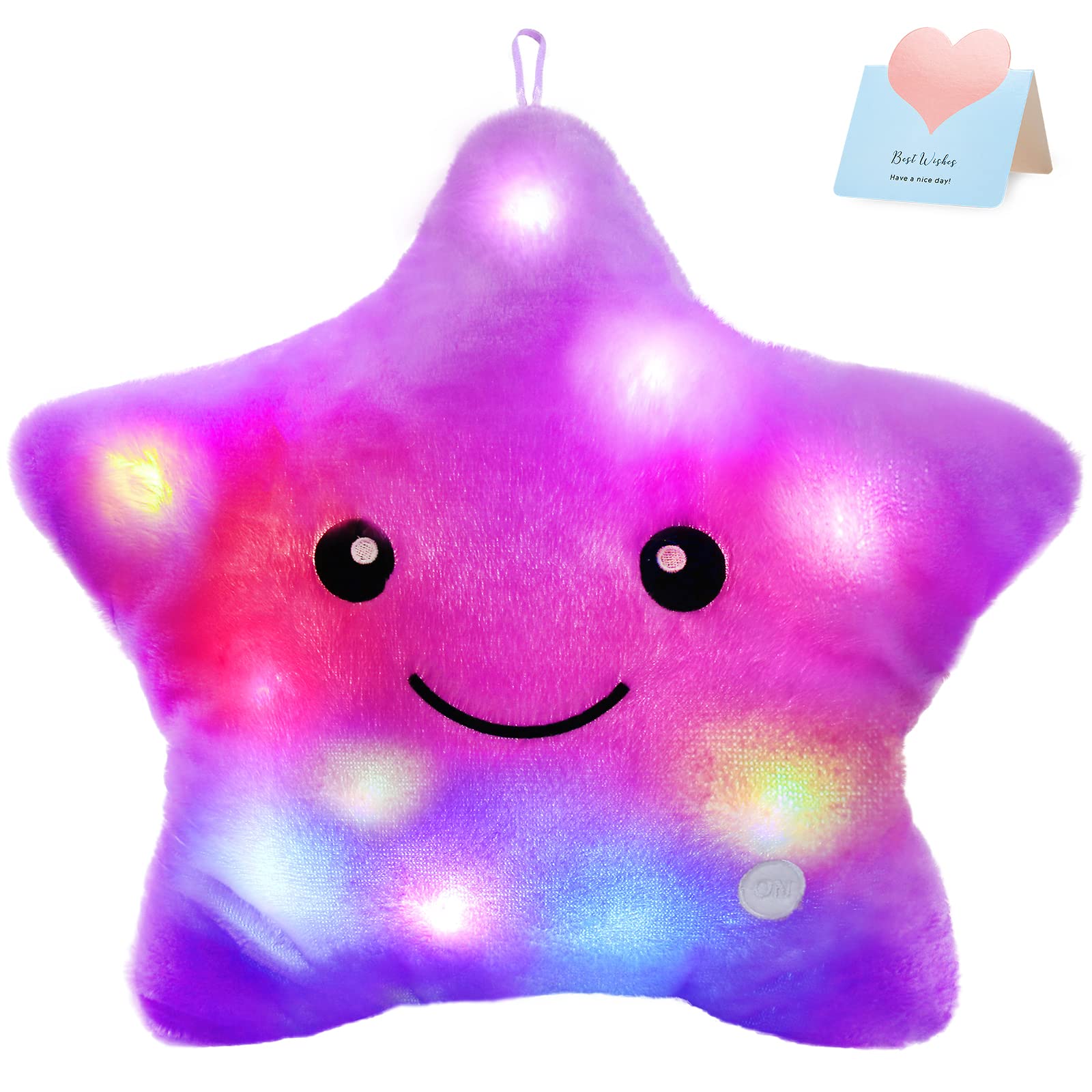 Foto 2 pulgar | Almohada Con Luz Nocturna Wewill Twinkle Star, 33 Cm, Color Morado - Venta Internacional.