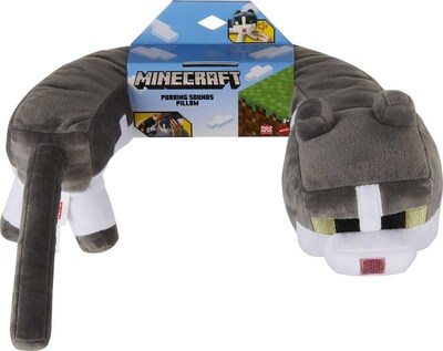 Foto 6 | Almohada Cervical Mattel Con Forma De Gato De Peluche Minecraft Con Ronroneo - Venta Internacional.