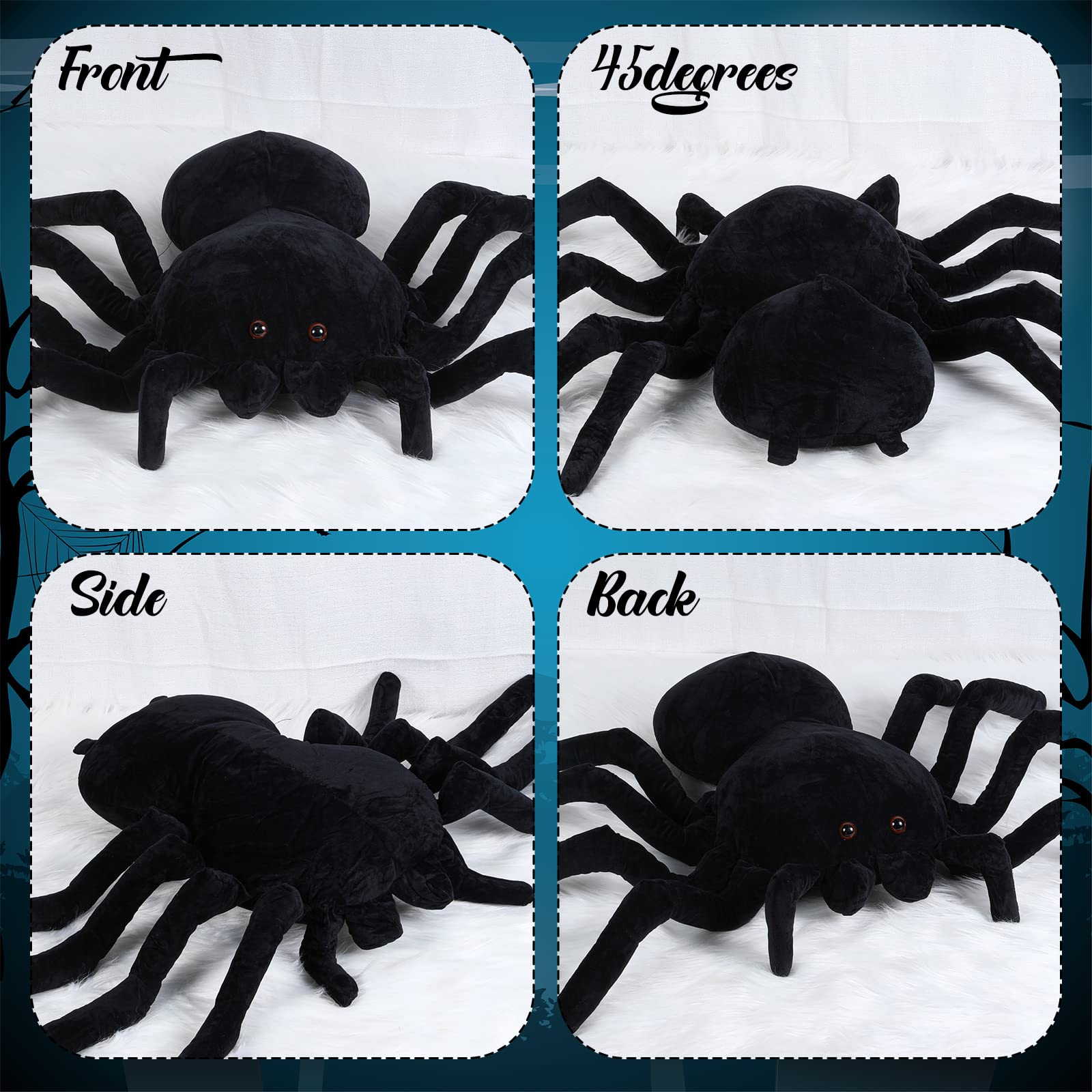 Foto 5 pulgar | Peluche Con Forma De Araña Hyden, Gigante, Realista, Negro, 40 Cm - Venta Internacional.