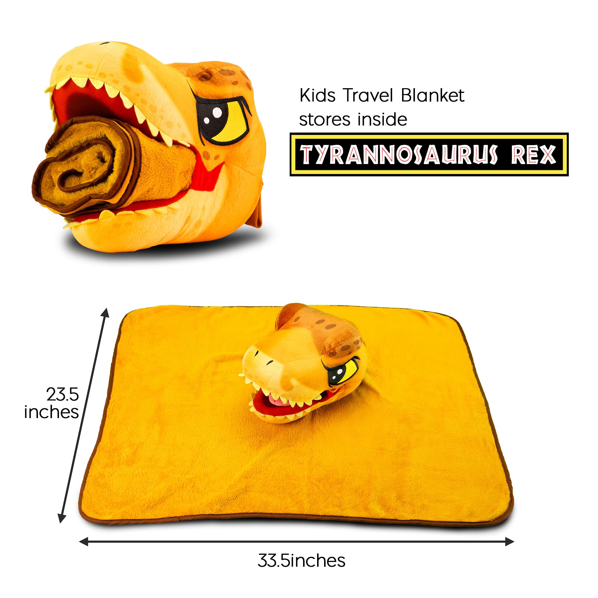 Foto 5 pulgar | Almohada De Viaje Jurassic World Dinosaur T Rex Con Manta - Venta Internacional.