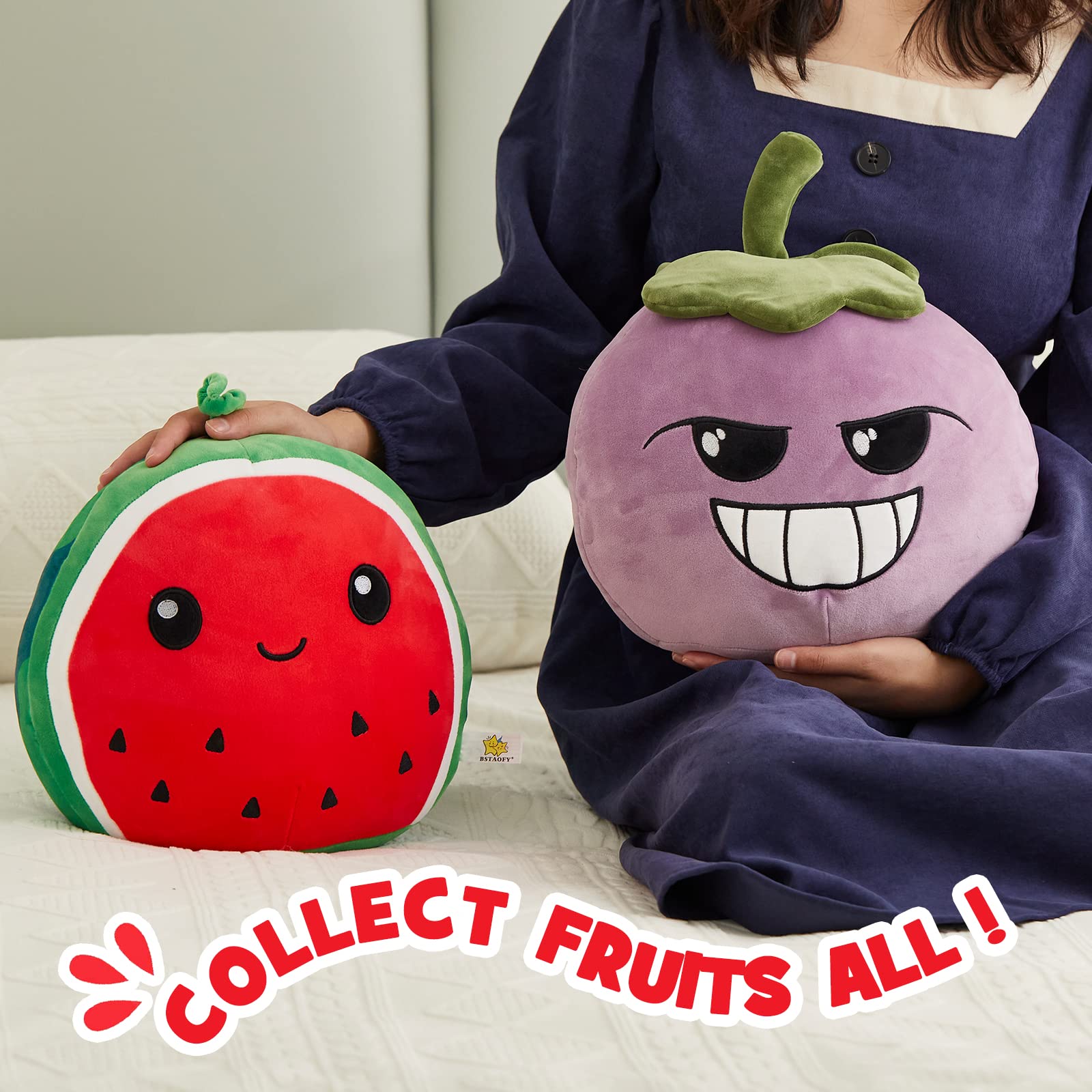 Foto 4 pulgar | Almohada De Felpa Bstaofy Con Bonita Fruta De Sandía, 30 Cm, Para Niños - Venta Internacional.