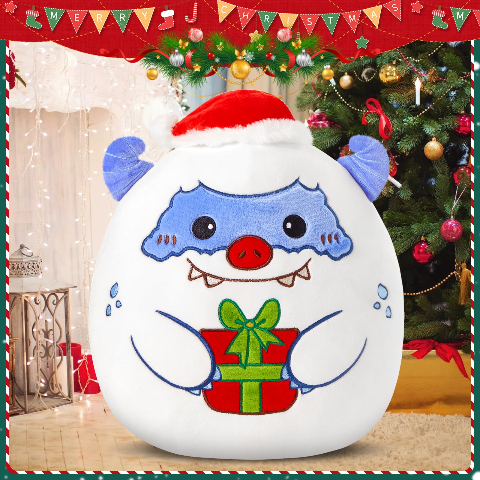 Almohada De Peluche Houwsbaby Christmas Snowman Snow Monster - Venta Internacional. $607