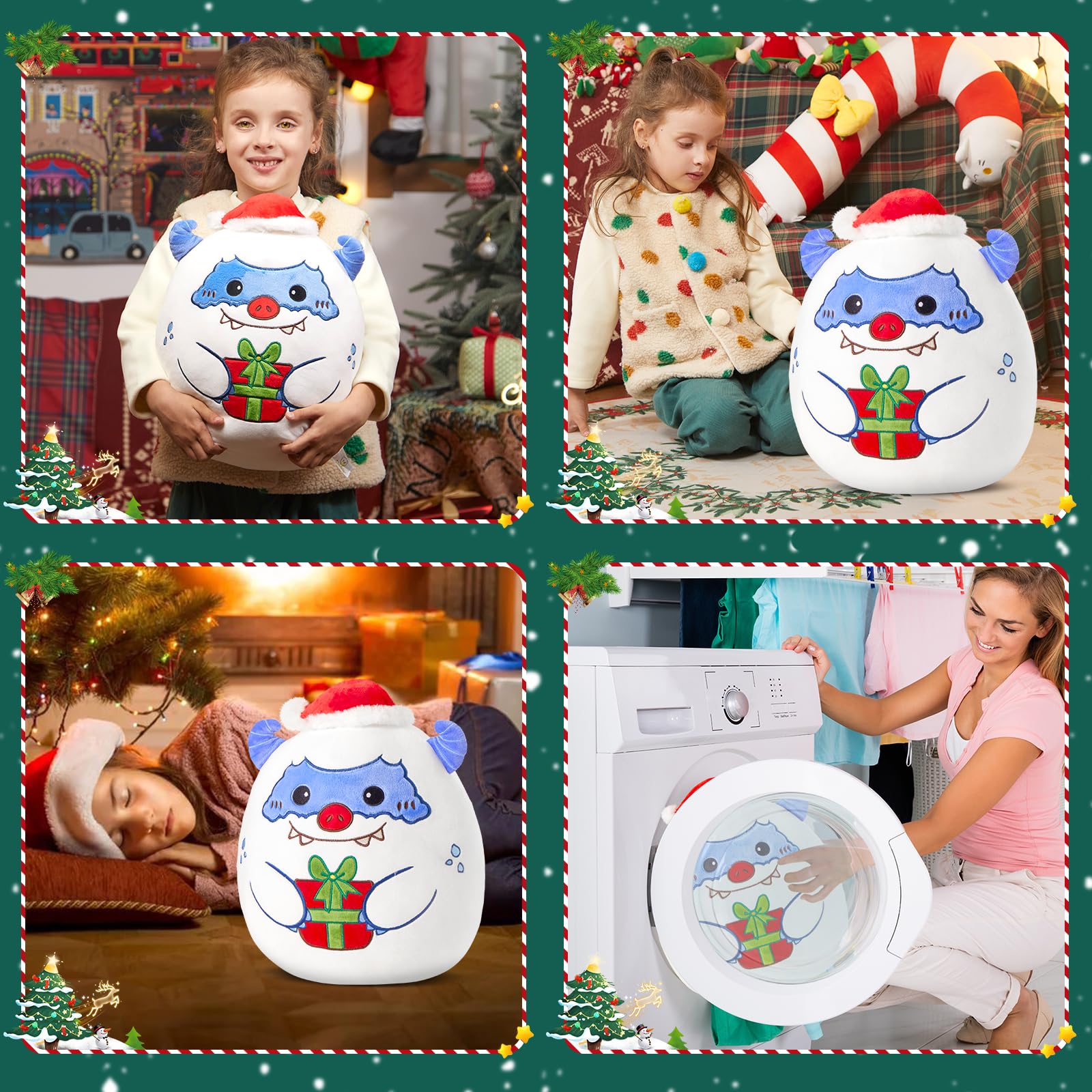 Foto 5 pulgar | Almohada De Peluche Houwsbaby Christmas Snowman Snow Monster - Venta Internacional.