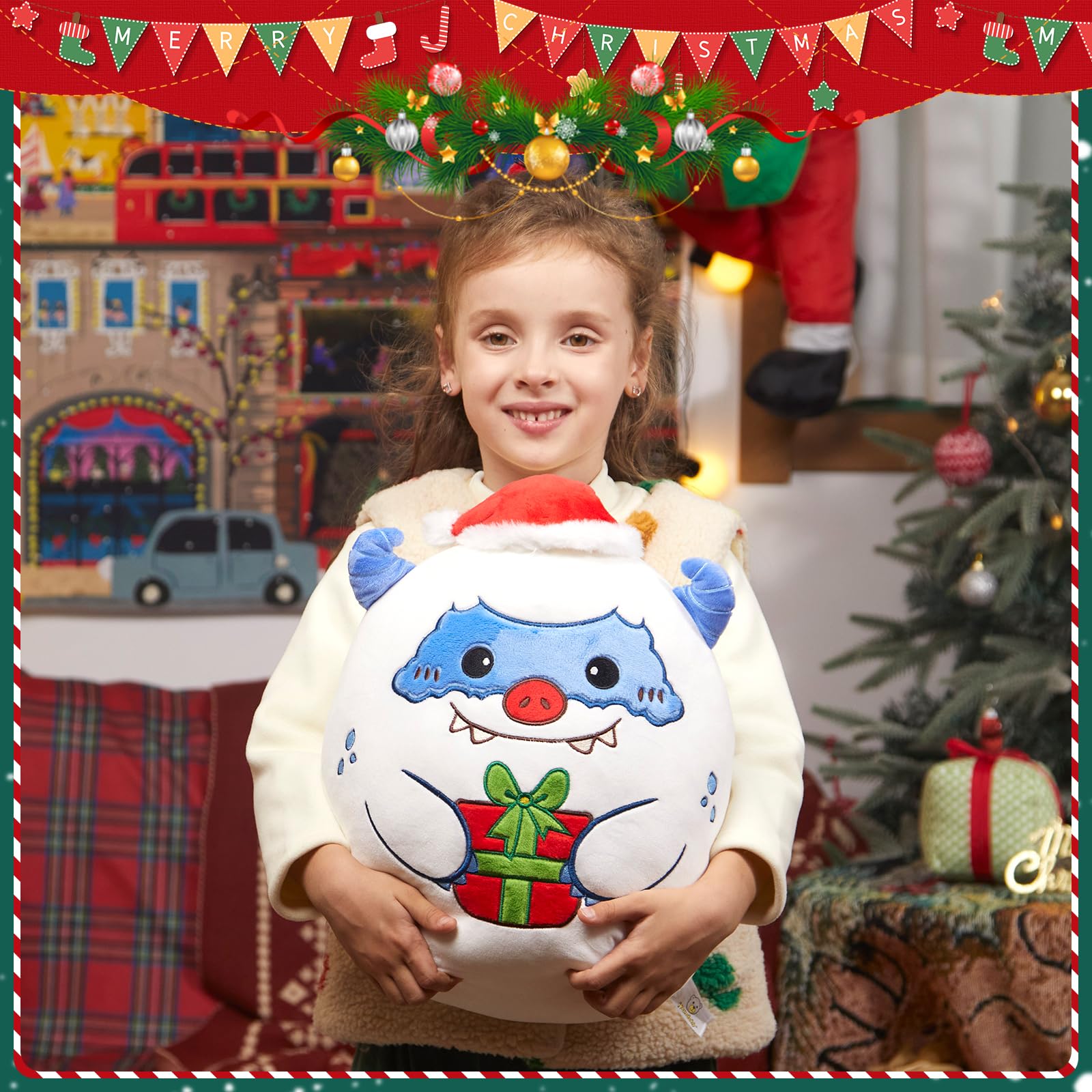 Foto 7 pulgar | Almohada De Peluche Houwsbaby Christmas Snowman Snow Monster - Venta Internacional.