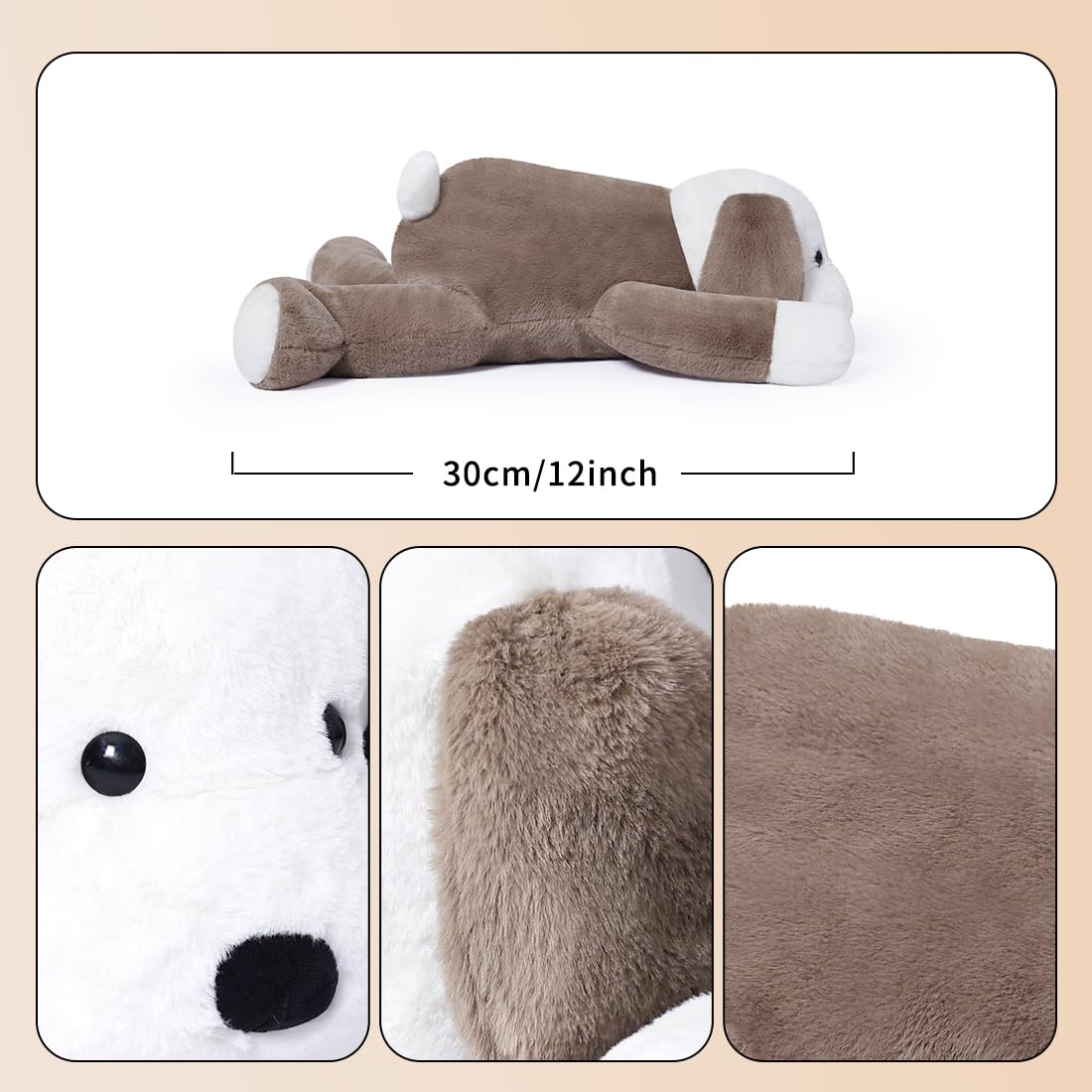 Foto 4 pulgar | Almohada De Peluche Snowolf Para Perros De Peluche, 30 Cm, Color Marrón - Venta Internacional.