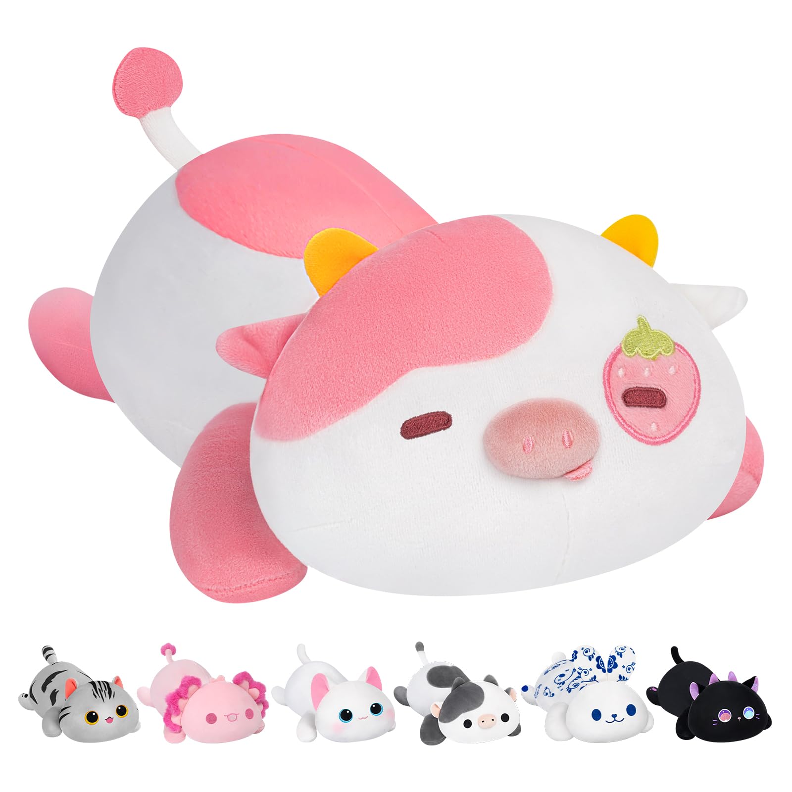 Almohada De Felpa Mewaii Cute Strawberry Cow Para Niños Y Niñas 33c - Venta Internacional.