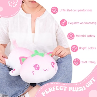 Foto 5 | Cojín De Felpa Aixini, Bonito Gato Fresa, 35 Cm, Rosa, Para Niños - Venta Internacional.