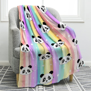 Foto 1 | Manta Jekeno Cartoon Panda Rainbow 100% Poliéster 50 X 60 Cm - Venta Internacional.