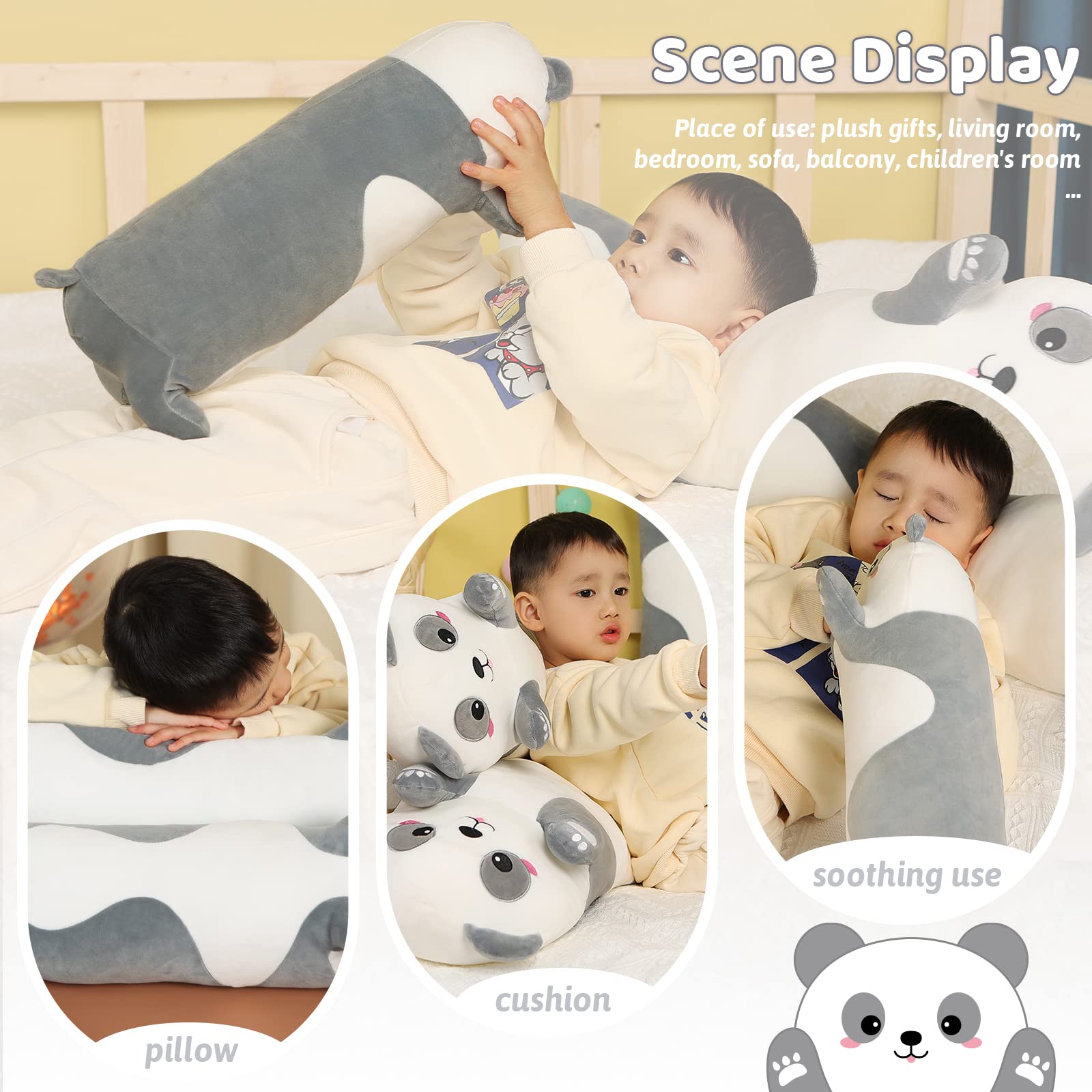 Foto 5 pulgar | Almohada De Peluche Aixini Long Panda Para Niños De 70 Cm - Venta Internacional.