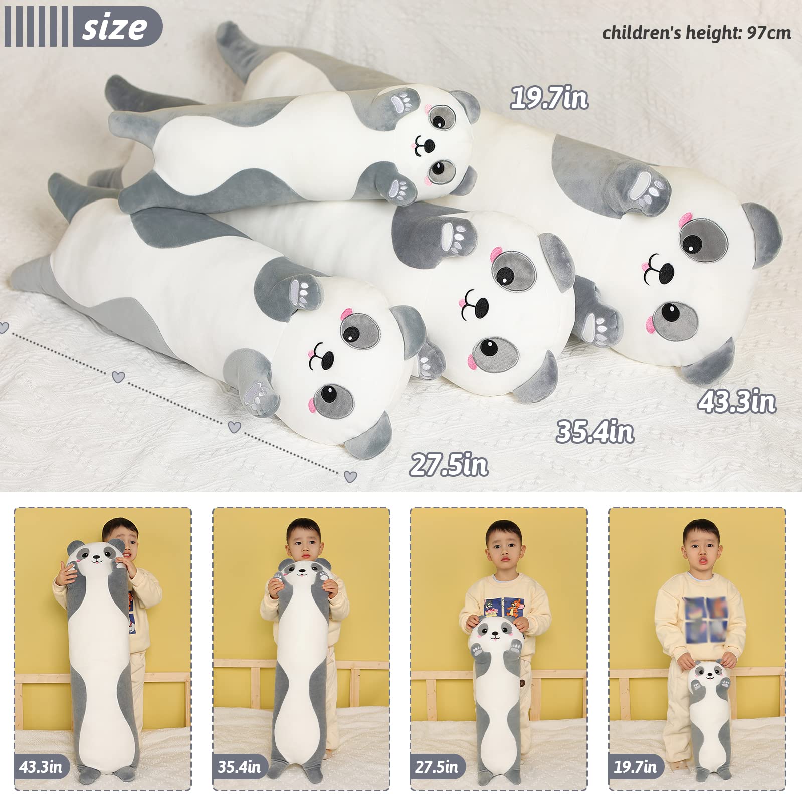 Foto 7 pulgar | Almohada De Peluche Aixini Long Panda Para Niños De 70 Cm - Venta Internacional.