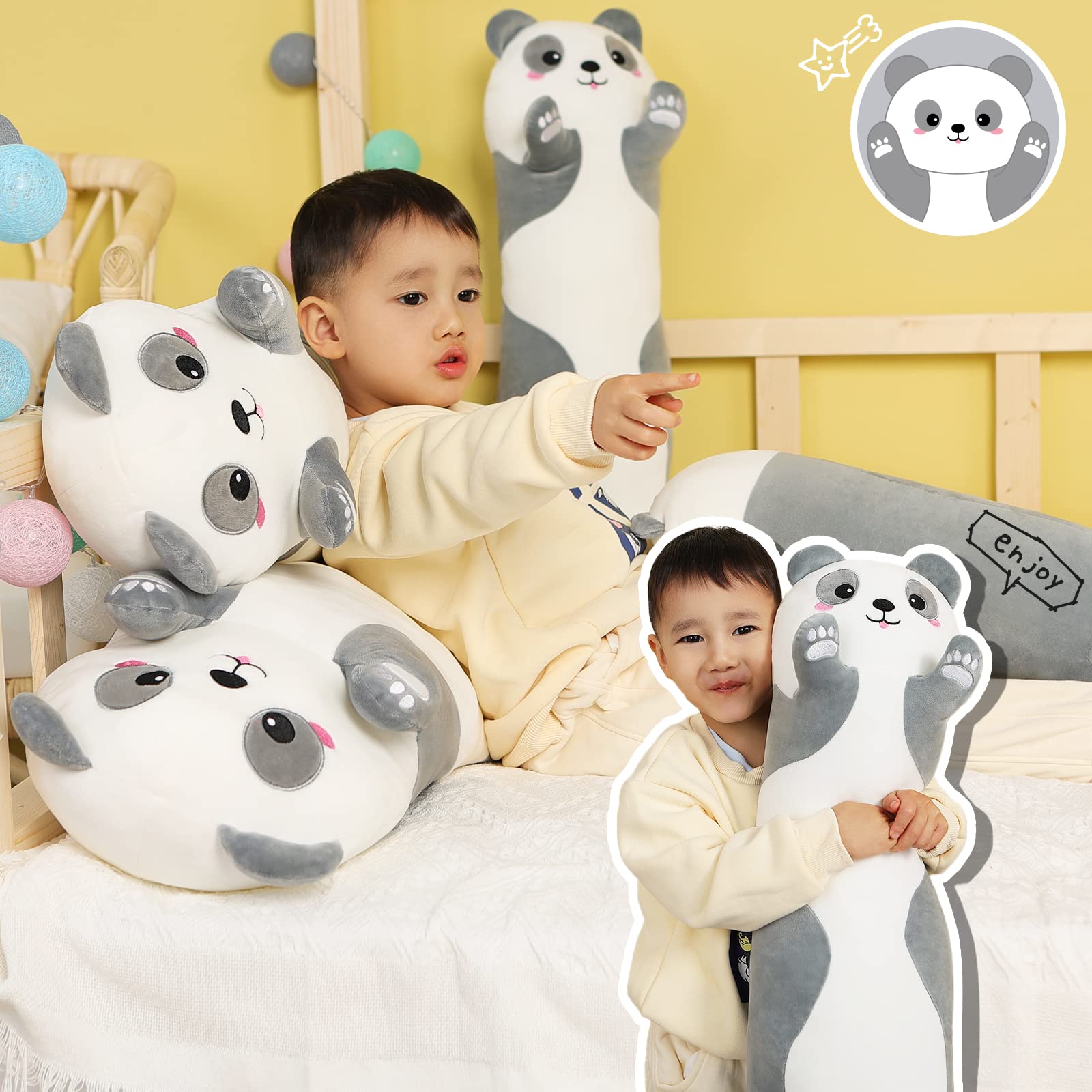 Foto 8 pulgar | Almohada De Peluche Aixini Long Panda Para Niños De 70 Cm - Venta Internacional.