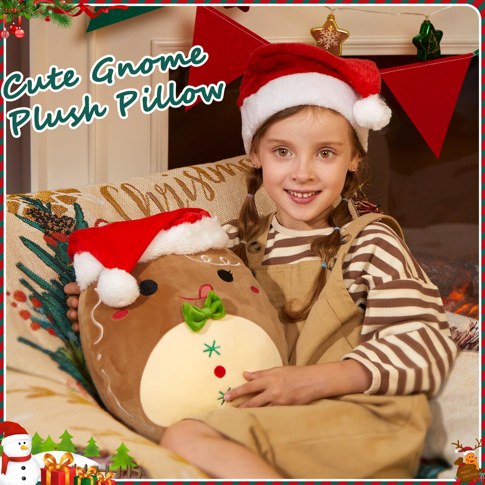 Foto 2 | Almohada De Felpa Bstaofy Christmas Gingerbread Man 30 Cm - Venta Internacional.