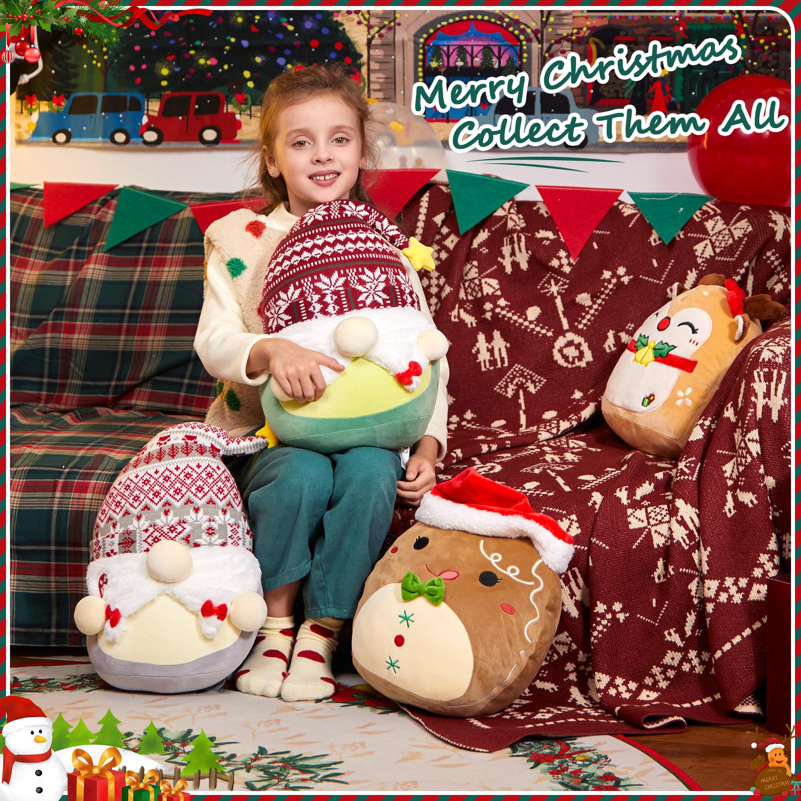 Foto 4 pulgar | Almohada De Felpa Bstaofy Christmas Gingerbread Man 30 Cm - Venta Internacional.