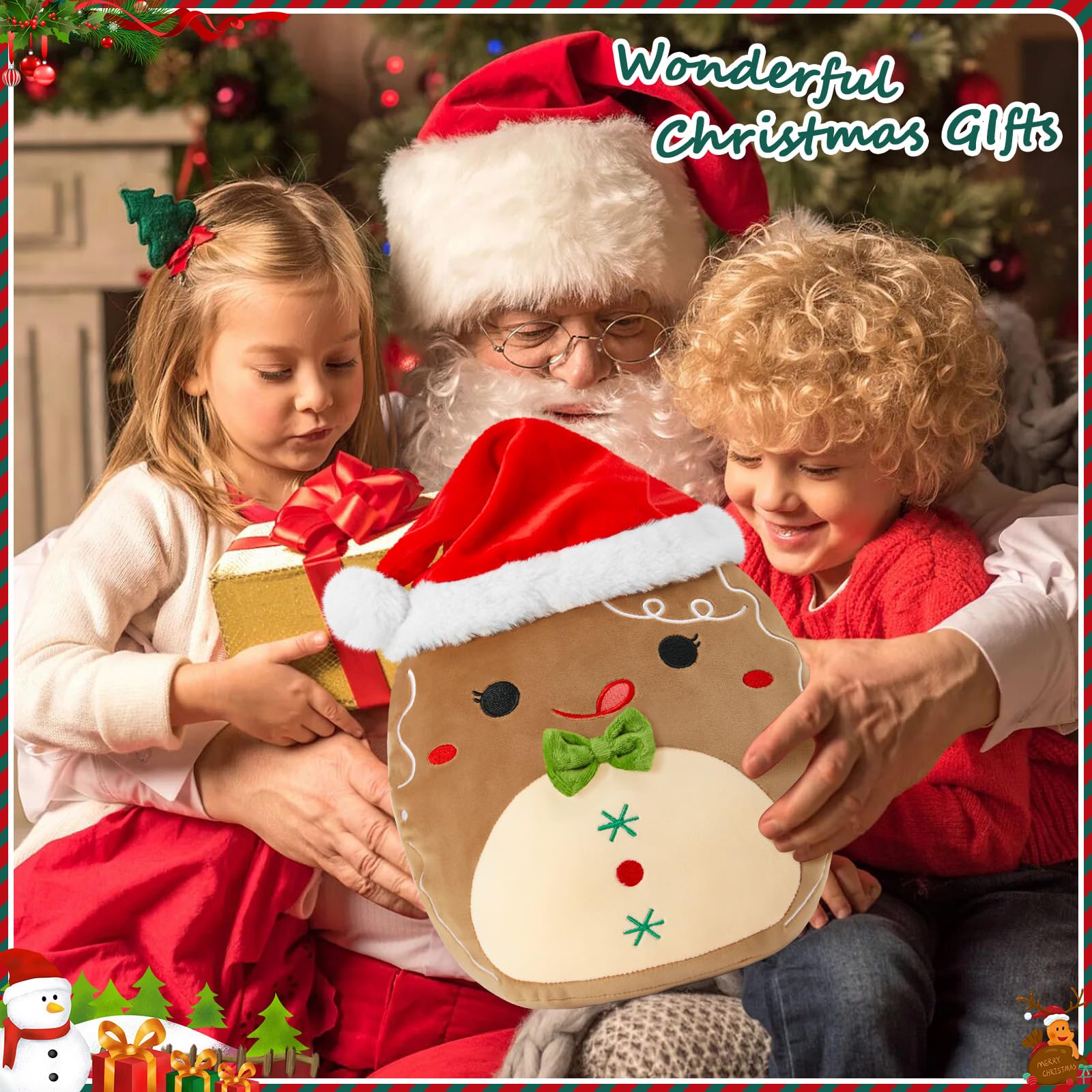 Foto 5 pulgar | Almohada De Felpa Bstaofy Christmas Gingerbread Man 30 Cm - Venta Internacional.