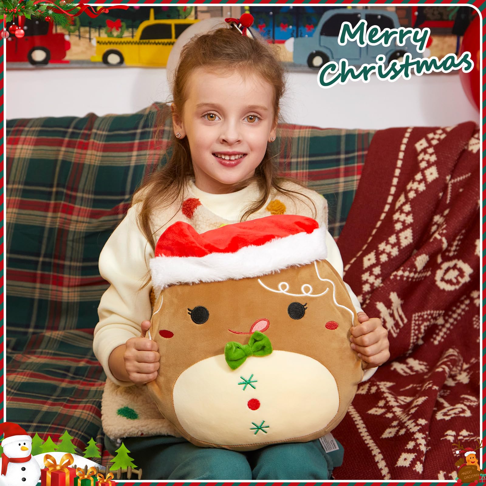 Foto 7 pulgar | Almohada De Felpa Bstaofy Christmas Gingerbread Man 30 Cm - Venta Internacional.