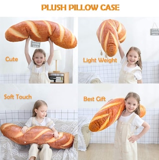 Foto 5 | Almohada Wepop Con Forma De Pan Con Simulación 3d, 80 Cm/100 Cm, Color Marrón - Venta Internacional.
