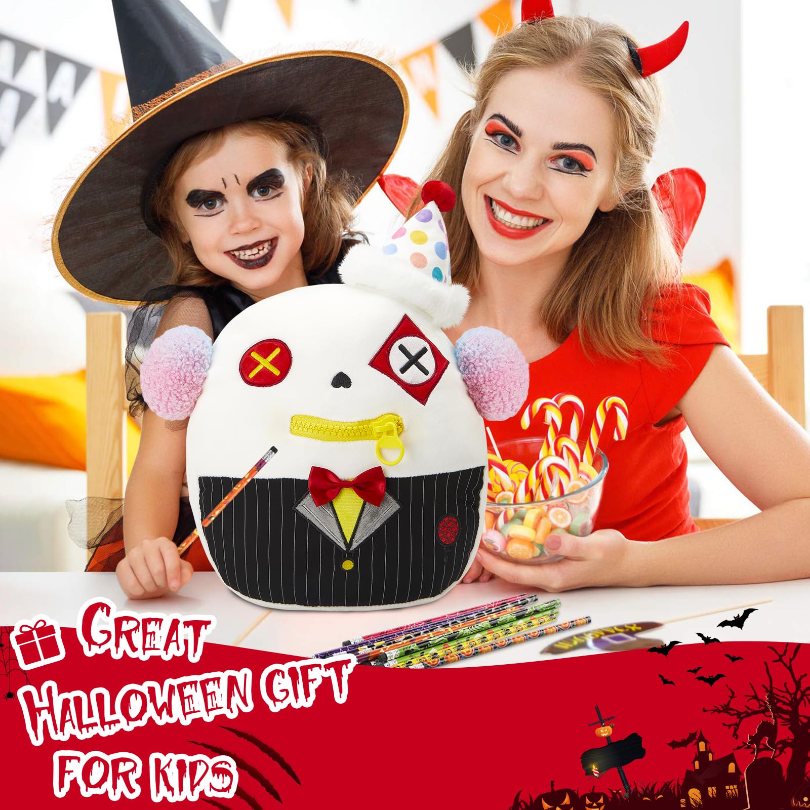 Foto 4 pulgar | Almohada De Felpa Athoinsu Zombie Cat De 30 Cm, Regalo De Halloween Para Niños - Venta Internacional.