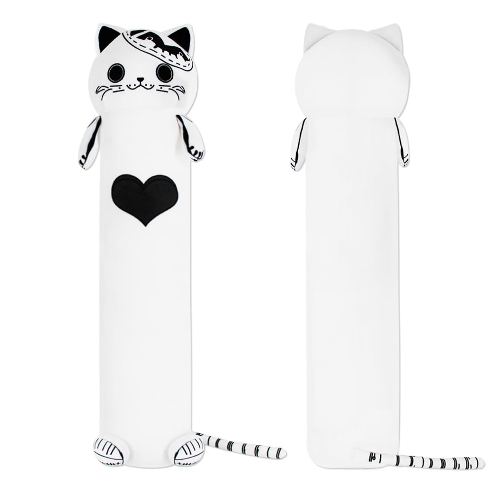 Almohada Corporal De Felpa Merryxd Kawaii Long Cat 135 Cm Blanca - Venta Internacional.