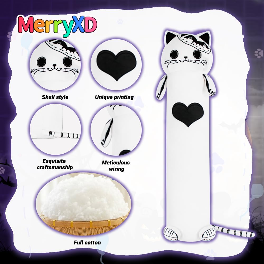 Foto 2 | Almohada Corporal De Felpa Merryxd Kawaii Long Cat 135 Cm Blanca - Venta Internacional.